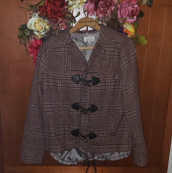🍂NWOT Plaid Fall Coat w/ Fur Collar 🧥 - Picture 4 of 5